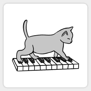 Cat Playing Piano Sticker